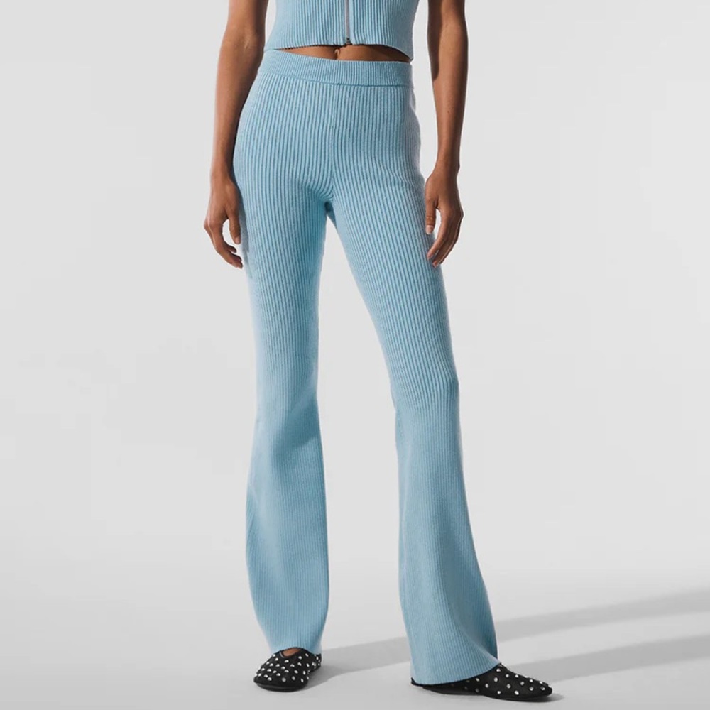 Alo Yoga Denim Knit High-Waist Flare Pant